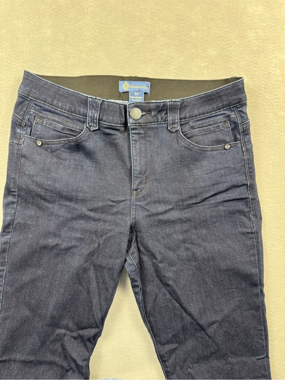 Democracy AB Solution Classic Dark Blue Women's Jeans Size 14 Slimming Skinny - Picture 3 of 13
